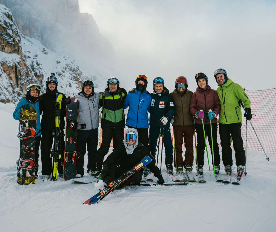 Group skiing